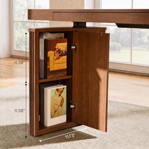 FLEXISPOT 55 x 24 Inch Executive Standing Desk with Drawer, Brown - Image 2