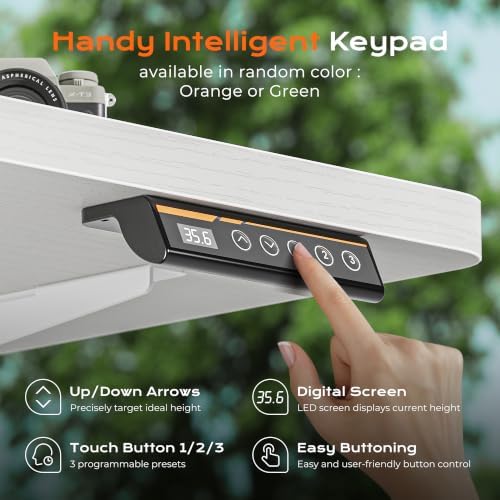 Huuger 71 x 30 Large Electric Standing Desk, Height Adjustable Computer Desk, 29.5" Deep Desktop, Stand up Gaming Office Table with 2 Hooks, 3 Preset Heights, for Home Office, White - Image 6