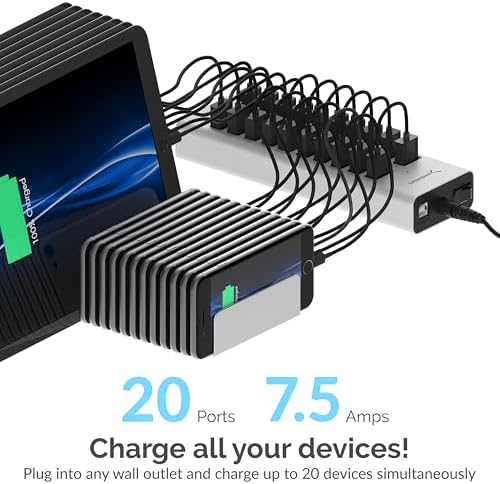 SABRENT 90W 20-Port USB 2.0 Charging Station (AX-P20C) - Image 4