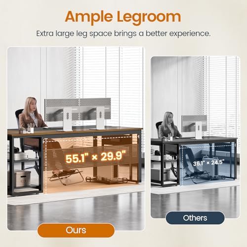 UPOSOJA 71" L Shaped Executive Desk, Office Desk with Storage Drawers - Image 6