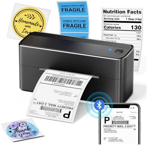 Phomemo Bluetooth Shipping Label Printer,241BT Label Printer & 20Pcs Labels by Phomemo