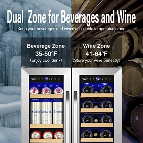 24 Inch Upgraded Dual Zone Wine and Beverage Refrigerator Cooler - Image 2
