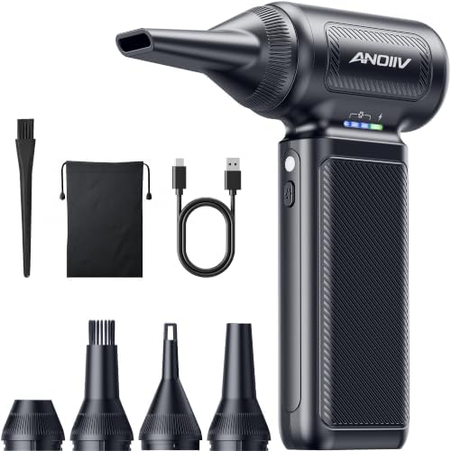 Compressed Air Duster, 130,000RPM, 3-Gear Adjustable, 5Nozzles by Unknown