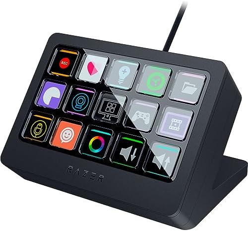 Razer Stream Controller X: All-in-One Keypad for Streaming - 15 Switchblade Buttons - Multi-Link Macros - Swappable Magnetic Faceplate - Designed for PC & Mac Compatibility by Unknown