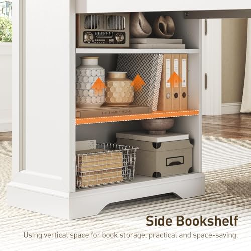 RALGEND 55'' Farmhouse Desk with Drawers, Office Desk with File Cabinet - Image 5