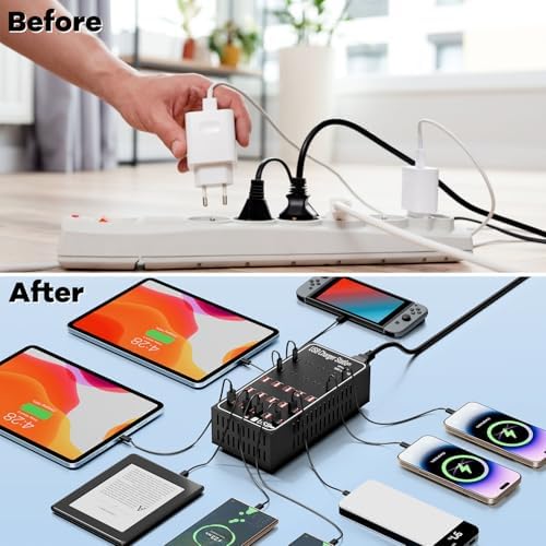 Charging Station for Multiple Devices, Vantacent89 Multiple Charger Station with Multiple Fast Charging 50 Ports - Image 4