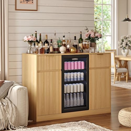 Mini Fridge Cabinet, Coffee Bar Cabinet with Fridge Space, Oak by RoomtoLiveSpacetoBreathe