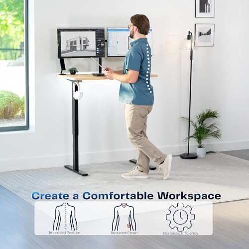 VIVO Light Wood 43 x 24 in Standing Desk, DESK-KIT-1B4C - Image 4