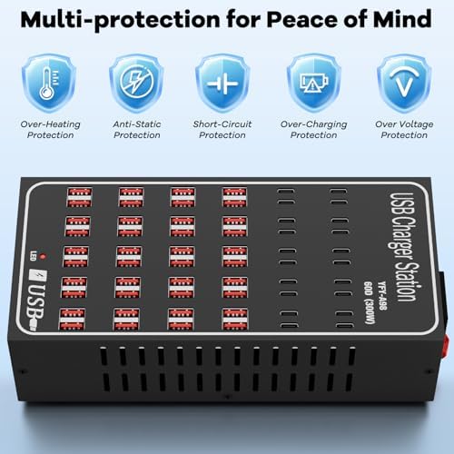 Charging Station for Multiple Devices, Vantacent89 Multiple Charger Station with Multiple Fast Charging 60 Ports - Image 3