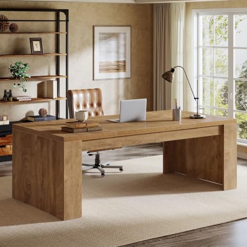 Tribesigns 70.9-Inch Executive Desk with Double Pedestal Legs by Tribesigns