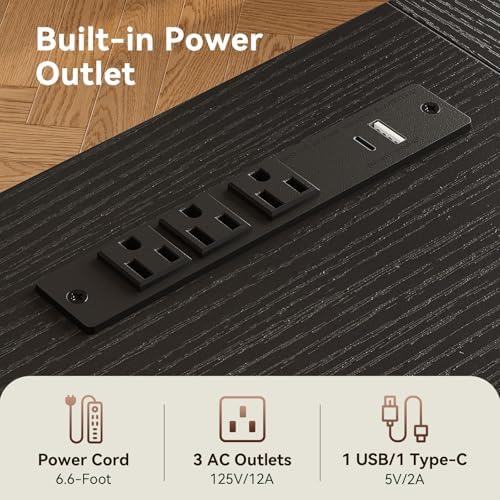 Coleshome 79 Inch Computer Desk with Power Outlet - Image 4