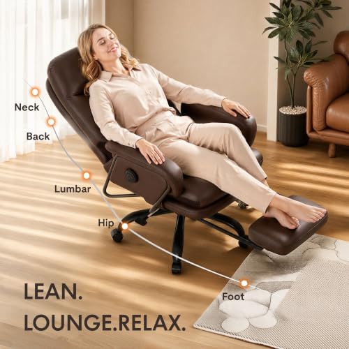 FLEXISPOT Multi-Task Ergonomic Office Chair with Footrest, Brown, HC4 - Image 3
