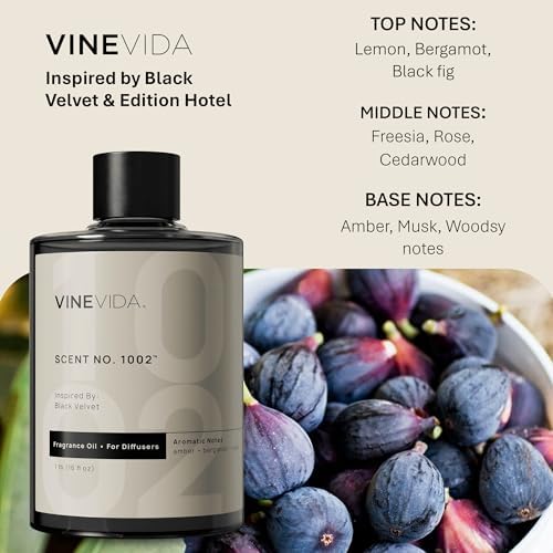 VINEVIDA [16 Fl Oz] Scent NO.1002 Inspired By Black Velvet Fragrance Oil For Cold Air Diffuser, Aromatic Notes of Amber Bergamot Rose, Essential Oils for Diffuser Oil Refill & Air Freshener Room Spray - Image 2
