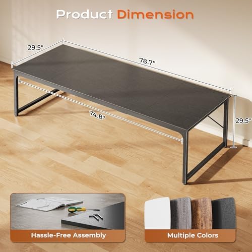 PRAISUN 78.7 X 29.5 Inch Computer Desk with Deeper Desktop - Image 3