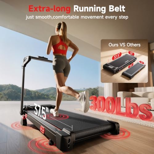 RHYTHM FUN 13% Incline Walking Pad Treadmill with Handles, 6.2MPH, Foldable - Image 4