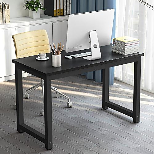 Tribesigns Computer Desk, 47 inch Modern Simple Office Desk Computer Table Study Writing Desk for Home Office, Black - Image 4
