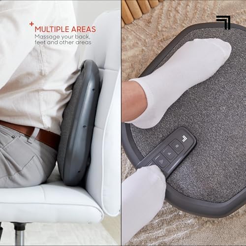 Sharper Image® Shiatsu Foot + Back Massager with Heat & Washable Cover| Portable Kneading Deep Tissue Massage Tool| Heating Pad Massage Pillow - Image 4