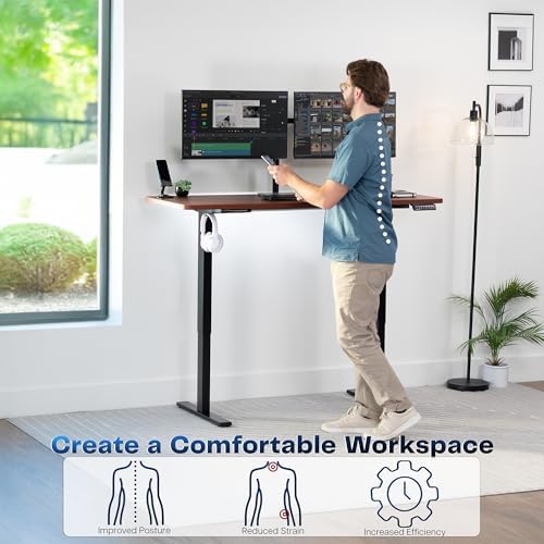 VIVO Dark Walnut 60 x 24 in Standing Desk, DESK-KIT-1B6D - Image 4