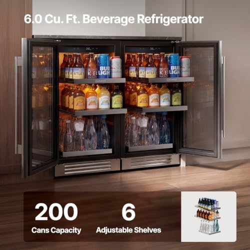 Ca'Lefort 30'' Beverage Fridge Under Counter, 200 Can Beverage Refrigerator - Image 2