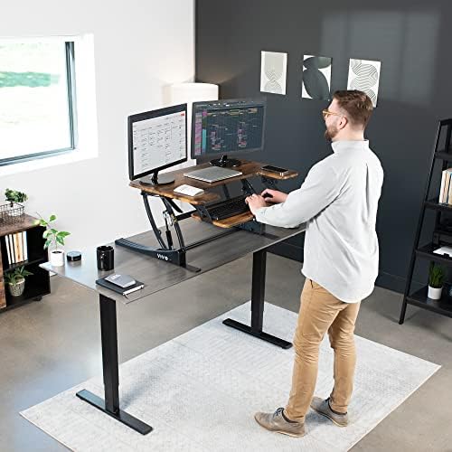 VIVO Rustic Vintage Brown 36 inch Standing Desk Converter, DESK-V000VN - Image 4