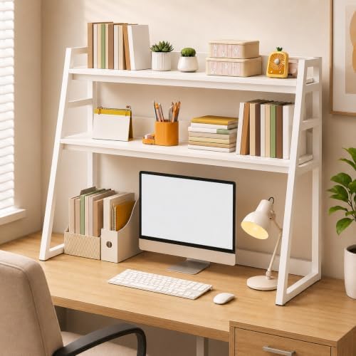 3 Tires Desktop Hutch Bookshelf, Desktop Bookshelf by Unknown