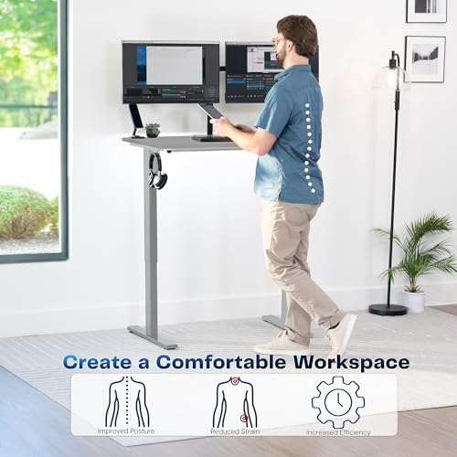 VIVO Dark Gray 43 x 24 in Standing Desk, DESK-KIT-1G4G - Image 4