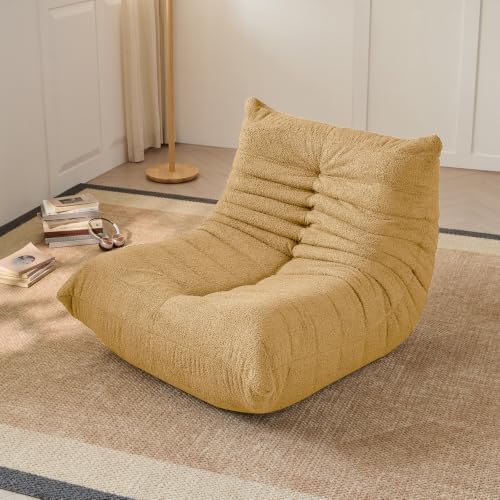 Adults Bean Bag Chairs Togo Couch Comfy Lazy Floor Sofa, Yellow, 1 Seater - Image 3