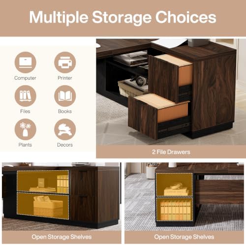 Tribesigns 78" L Shaped Executive Desk with Storage, Home Office - Image 6