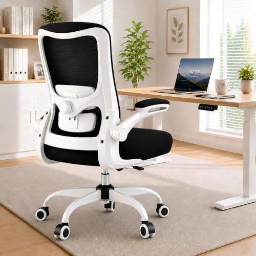 Ergonomic Office Chair for Long Hours, Adjustable Padded Lumbar Support for Lower Back Relief, 330 lb Capacity, Comfortable Computer Desk Chair for Home Office, Work & Study by DesignedforFocusedHours