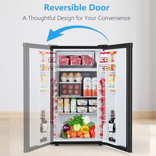 COWSAR 3.2 Cu.Ft Mini Fridge with Freezer for Bedroom Dorm, Black - Image 5