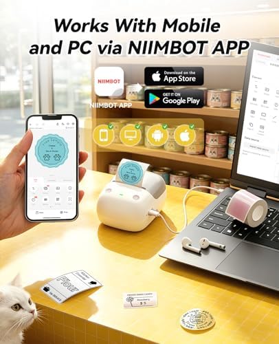 NIIMBOT B2 Label Maker Machine with Custom Button, Built in Clock,Silver - Image 3
