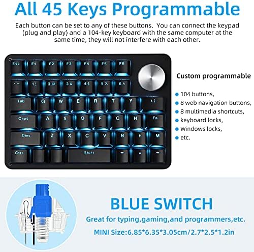 Koolertron One Handed Mechanical Gaming Keyboard with 24 Macro Keys - Image 2