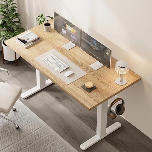 Acrolix 40x24 Electric Standing Desk with Cable Net, Oak - Image 2