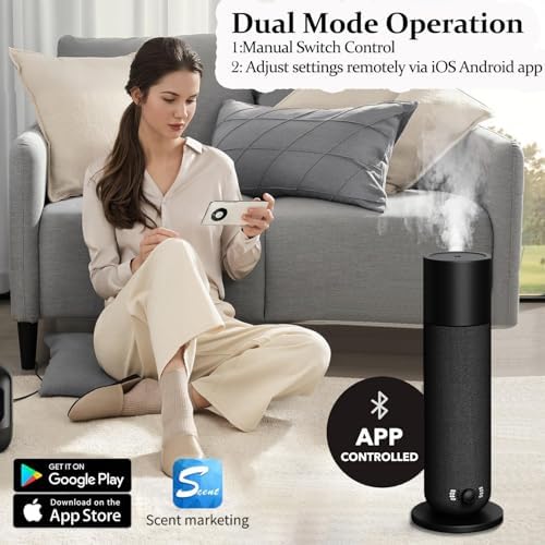 Smart Waterless Essential Oil Diffuser, Scent Air Machine for Home, Aromatherapy Scent Diffuser with Roy Tranquility Oil, Covers Up to 1000 Sq.Ft, Quiet Cold-Air Tech Machine for Hotel, Spa (Black) - Image 3