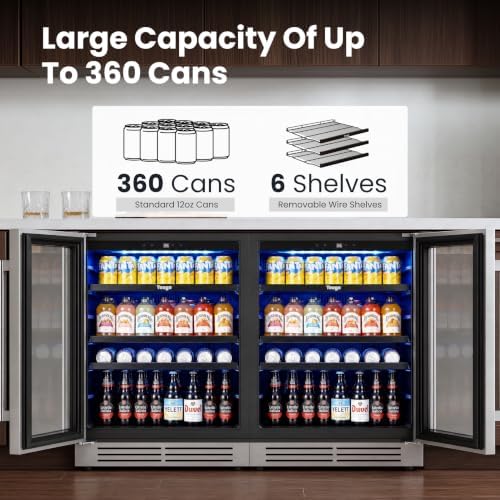 Yeego Beverage Refrigerator - 48 inch 360 Cans Beer Cooler with Glass Door - Image 3