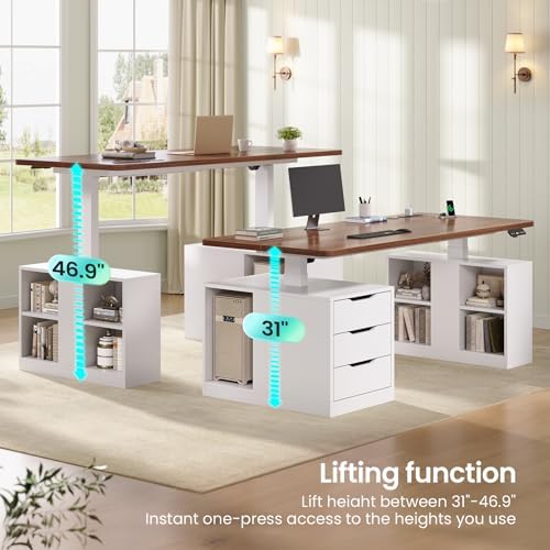 SEDETA 63" Modern Electric Standing Desk with 3 Drawers, Storage Shelves - Image 3