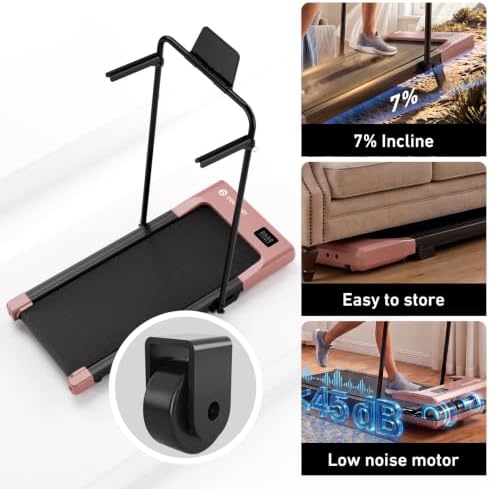 DeerRun Walking Pad Treadmill with Incline & Handle Bar - Image 6