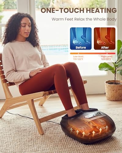 CILI 2026 Upgraded 4-in-1 Heated Foot Massager with Shiatsu, Compression & Vibration, Gifts for Women Men,Feet Massager Machine with Remote Control, Deep Kneading, Fits Big Feet 14 Men - Image 6