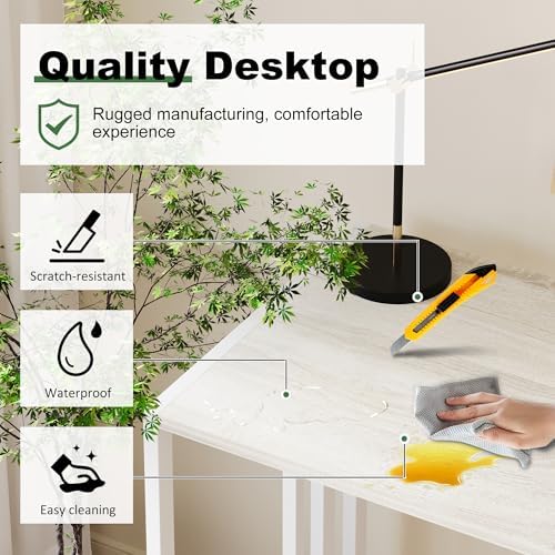 Lutown-Teen Small Folding Desk 35 inch, Beige - Image 5