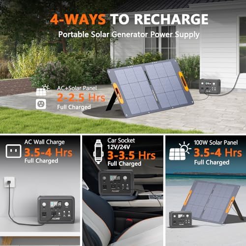 ALLWEI Portable Power Station 300W, 256Wh Solar Generator LiFePO4 Battery - Image 5