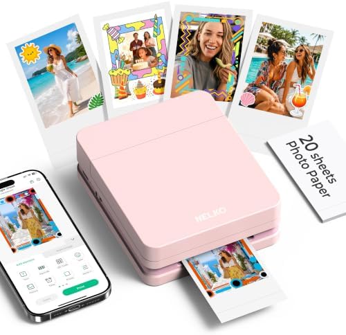 Nelko PP01 Photo Printer, 2x3 Portable Photo Printer, Mini Printer, Pink by NELKO
