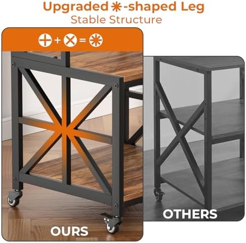 GreenForest Printer Stand with Lockable Wheels, Heavy Duty Printer Table - Image 4