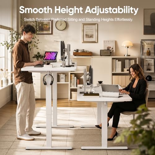 Monomi Large Electric Standing Desk 71“x31.5“ Height Adjustable,White - Image 4