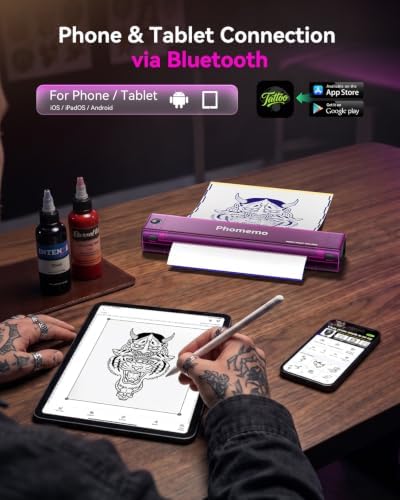 Phomemo M08F Tattoo Stencil Printer, Bluetooth, Wireless, Thermal, Portable - Image 2