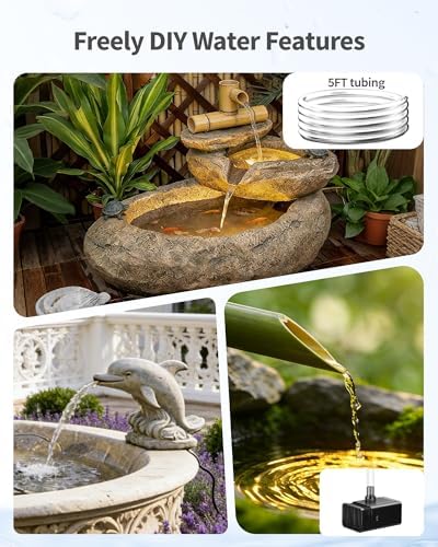 POPOSOAP Solar Fountain Pump, 12W Solar Water Pump Kit with 4200mAh Battery Backup Work All Day, 8 Nozzles & PVC Tubing, Solar Pond Pump for Bird Bath Garden Pond Fish Tank P112D - Image 6