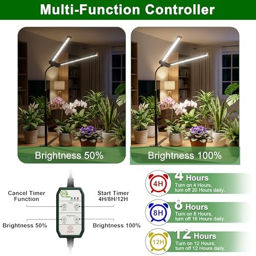 2-Pack Grow Light for Indoor Plants Growing,6000K LED Lamp for Desk Plants - Image 3