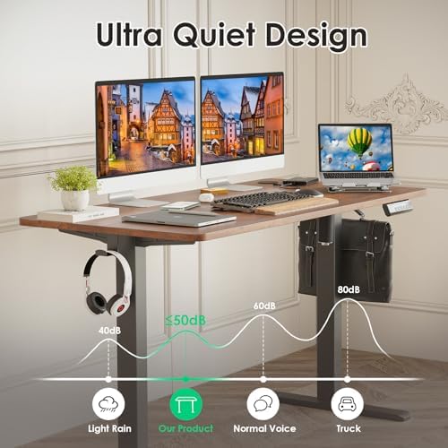 STARY Electric Standing Desk Adjustable Height Sit Stand Home Office Desk with Splice Board - Image 6