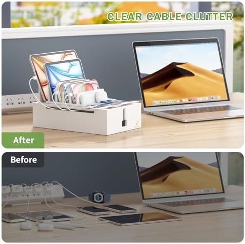 Pezin & Hulin Bamboo Charging Station-White (No USB Charger and Cables) - Image 7
