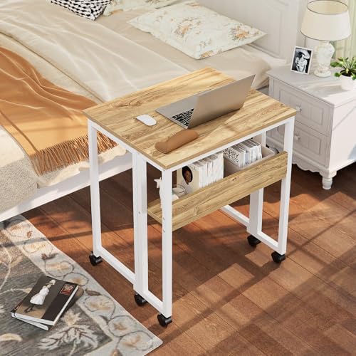 GreenForest Folding Desk with Wheels, 31.5" Rolling Table for Small Spaces - Image 2