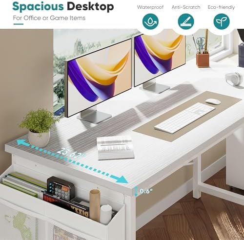 OLIXIS Computer Desk, 63 Inch Gaming Desks for Home Office Small Spaces - Image 5